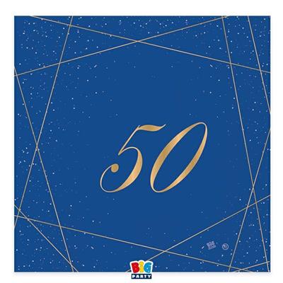 TOVAGLIOLI 33X33 CM 50 ANNI BLUE GOLD 20 PZ