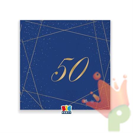 TOVAGLIOLI 25X25 CM 50 ANNI BLUE GOLD 20 PZ