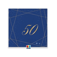 TOVAGLIOLI 25X25 CM 50 ANNI BLUE GOLD 20 PZ