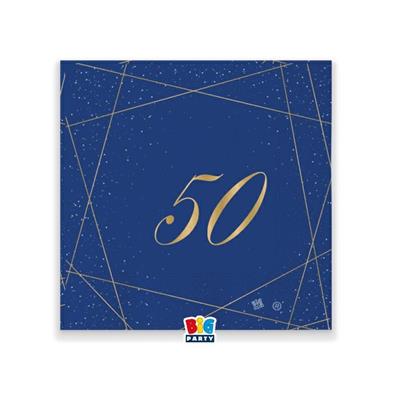TOVAGLIOLI 25X25 CM 50 ANNI BLUE GOLD 20 PZ
