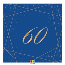 TOVAGLIOLI 33X33 CM 60 ANNI BLUE GOLD 20 PZ