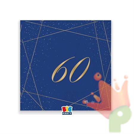 TOVAGLIOLI 25X25 CM 60 ANNI BLUE GOLD 20 PZ