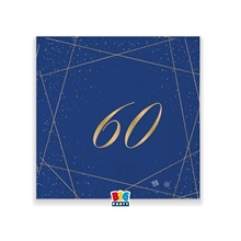 TOVAGLIOLI 25X25 CM 60 ANNI BLUE GOLD 20 PZ