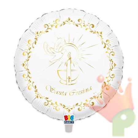PALLONCINO MYLAR 18INCH 45 CM CRESIMA GOLD