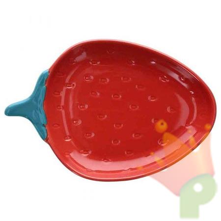 PIATTO FORMA FRAGOLA 18X12X2,5 CM RELIEF FRAGOLE