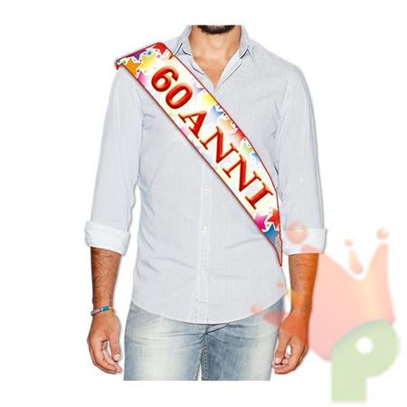 FASCIA PREMIO METALLIZZATA 60 ANNI 168CM