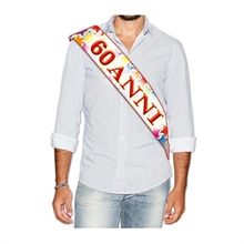 FASCIA PREMIO METALLIZZATA 60 ANNI 168CM