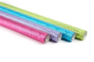 ROTOLO TOVAGLIA 1,18X5 MT FUCSIA/LILLA/TURCHESE/VERDE METAL