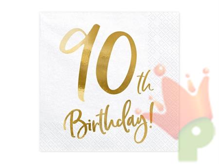 TOVAGLIOLI 33X33 90TH BIRTHDAY ORO 20 PZ