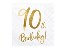 TOVAGLIOLI 33X33 90TH BIRTHDAY ORO 20 PZ