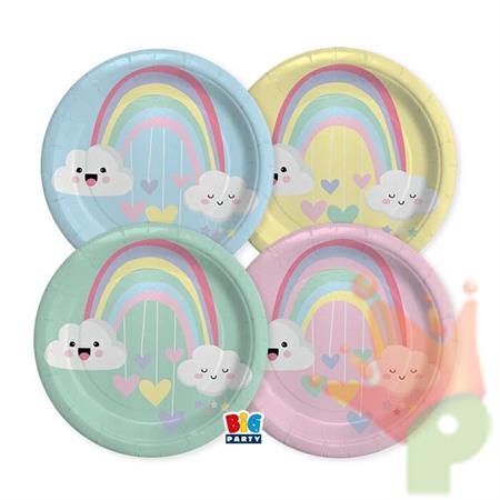 PIATTI 24 CM MIX RAINBOW CLOUD 8 PZ