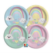 PIATTI 24 CM MIX RAINBOW CLOUD 8 PZ