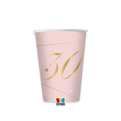 BICCHIERI 200 CC 30 ANNI ROSE 8 PZ