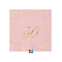 TOVAGLIOLI 25X25 CM 30 ANNI ROSE 20 PZ