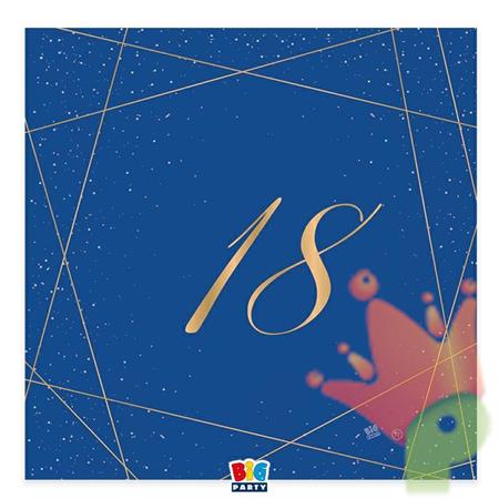 TOVAGLIOLI 25X25 CM 18 ANNI BLUE GOLD 20 PZ