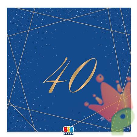 TOVAGLIOLI 25X25 CM 40 ANNI BLUE GOLD 20 PZ