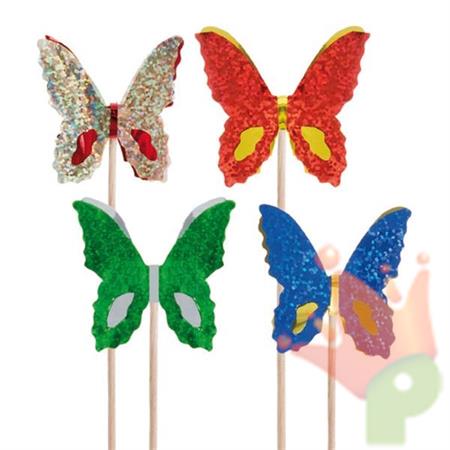 PICKS FARFALLE METALLIZZATE 15 CM 100 PZ