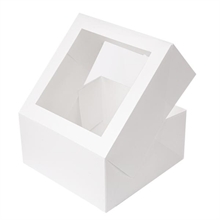 SCATOLA PER PASTICCERIA CON FINESTRA 24X24X12 CM BIANCA