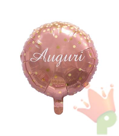 PALLONCINO MYLAR 18INCH AUGURI ROSA GOLD