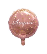 PALLONCINO MYLAR 18INCH AUGURI ROSA GOLD