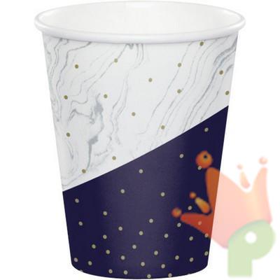 BICCHIERI 266 ML HAPPY BIRTHDAY BLU/ORO 8 PZ