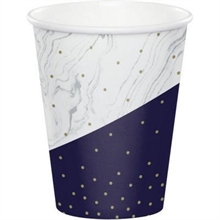 BICCHIERI 266 ML HAPPY BIRTHDAY BLU/ORO 8 PZ