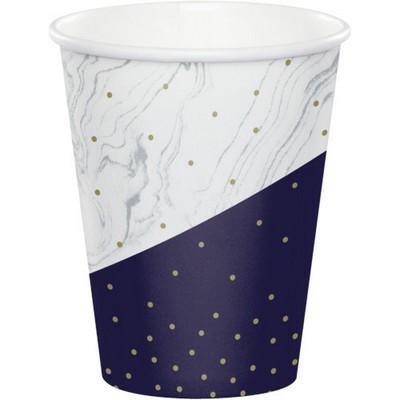 BICCHIERI 266 ML HAPPY BIRTHDAY BLU/ORO 8 PZ