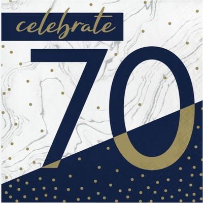 TOVAGLIOLI 33X33 2V NUMERO 70 BLU/ORO 16 PZ