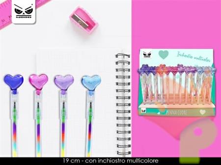 PENNA CUORE INCHIOSTRO MULTICOLOR