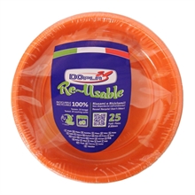 PIATTI FONDI D. 20,5CM REUSABLE ARANCIONE 25PZ