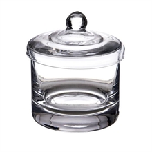 CONTENITORE IN VETRO CON COPERCHIO H. 11,5 C D. 10,5 CM