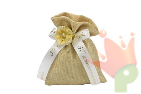 SACCHETTO LAMINATO ORO 10 PZ