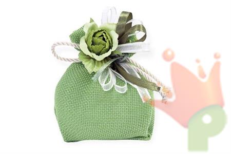 SACCHETTO MINI COTONE JUTA VERDE 50 PZ