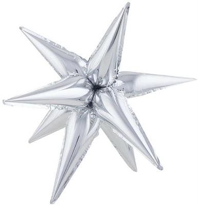 MYLAR 26INCH EXPLODING STAR SILVER