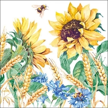 TOVAGLIOLI 33X33 3V SUNFLOWER AND WHEAT WHITE 20 PZ
