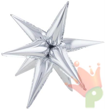 MYLAR 21INCH EXPLODING STAR SILVER