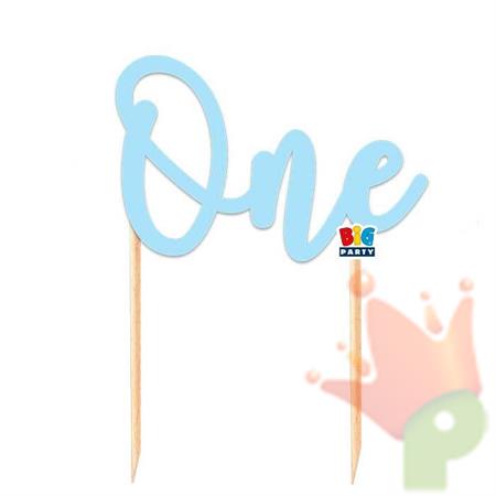 CAKE TOPPER ITALIC 16X16 CM ONE LIGHT BLUE