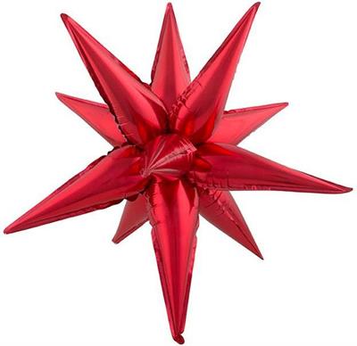 MYLAR 21INCH EXPLODING STAR RED