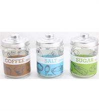 SET 3 BARATTOLI IN VETRO 800 CC DEC. PURE