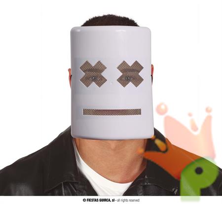 MASCHERA BIANCA CON CROCI IN PVC