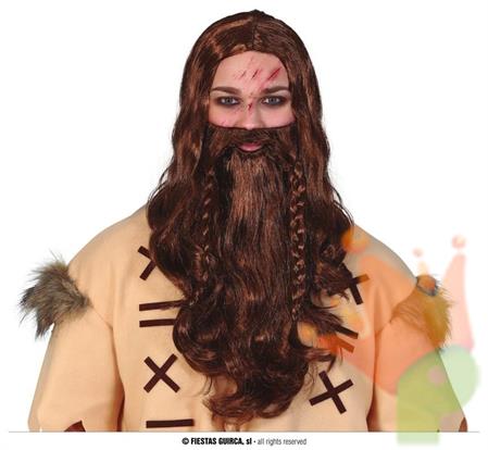 PARRUCCA VICHINGO CON BARBA