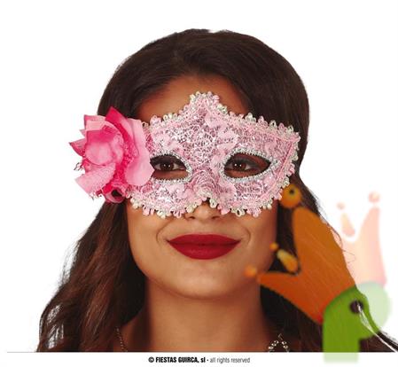 MASCHERA ROSA CON FIORI