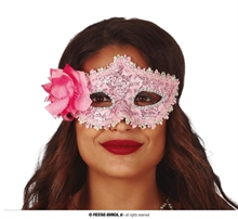 MASCHERA ROSA CON FIORI