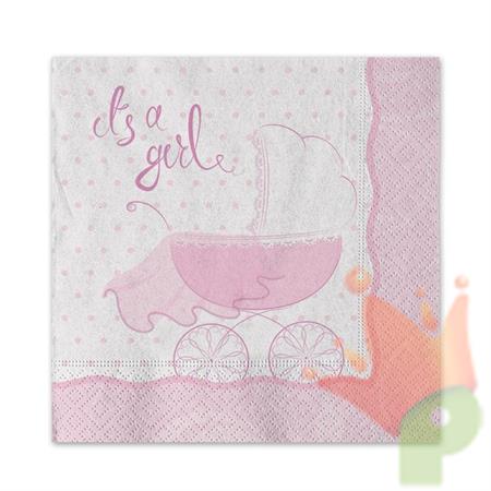 TOVAGLIOLI 25X25 CM IT'S A GIRL 20 PZ