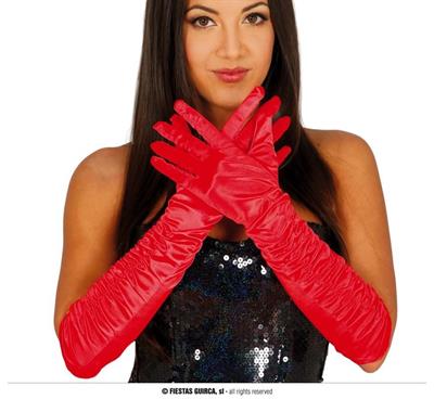 GUANTO INCRESPATO ROSSO 45 CM