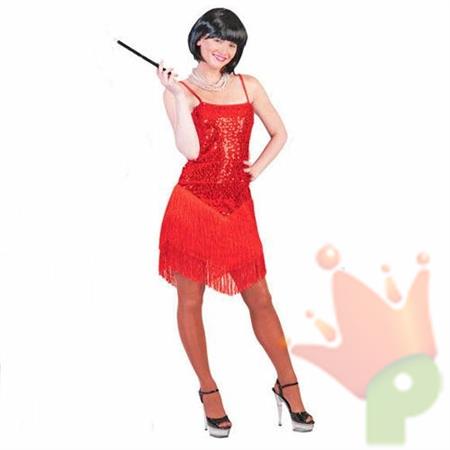 COSTUME CHARLESTON ROSSO ADULTA TAGLIA 36 38