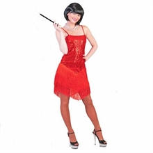 COSTUME CHARLESTON ROSSO ADULTA TAGLIA 36 38