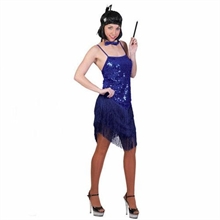 COSTUME CHARLESTON BLU ADULTA TAGLIA 32 34