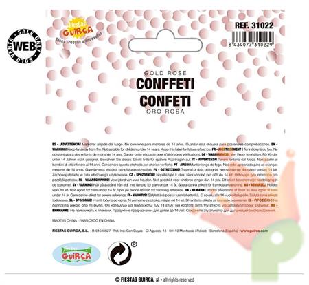 SACCHETTI DI CORIANDOLI ORO/ROSA 15 GR