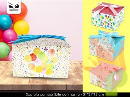 SCATOLA REGALO CON NASTRO 31X31X16 CM